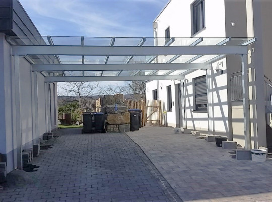 Referenz D-65626 Birlenbach, Carport, Pultdach, Glas von Welcomp