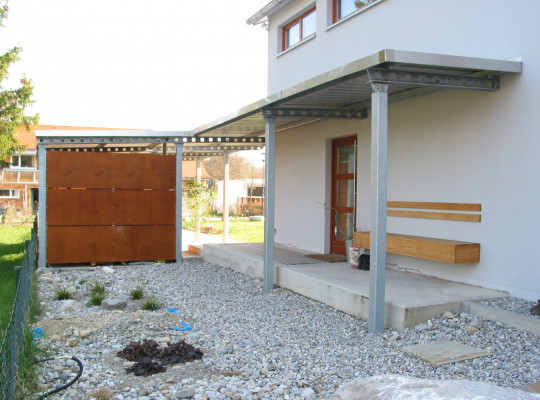 Referenz D-82237 Wörthsee, Vordach, Pultdach, Trapezblech von Welcomp