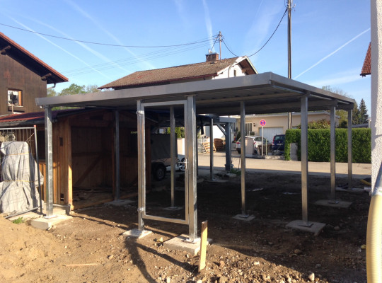 Referenz D-83209 Prien, Carport, Pultdach, Trapezblech von Welcomp
