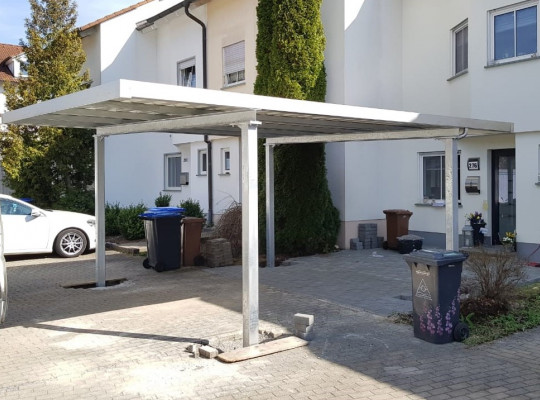 Referenz D-89522 Heidenheim, Carport, Pultdach, Trapezblech von Welcomp