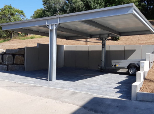 Referenz D-74417 Gschwend, Carport, Freitragend, Trapezblech von Welcomp