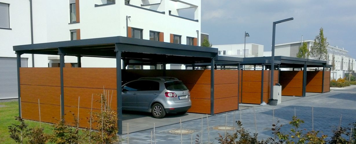PVC-Dacheindeckung Anlehncarport Carport HARZ VIII 400x900cm Leimbinder Fichte 