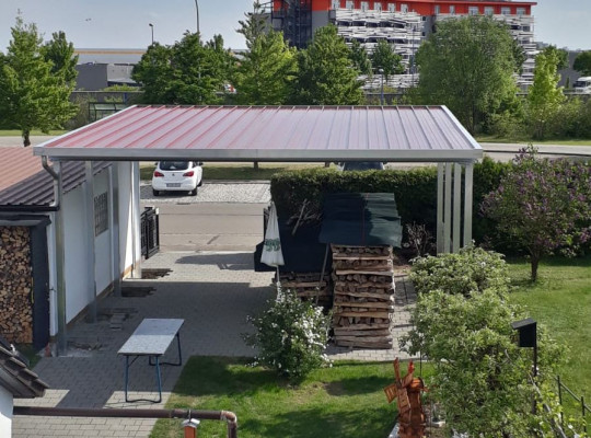 Referenz D-86368 Gersthofen, Carport, Pultdach, Trapezblech von Welcomp