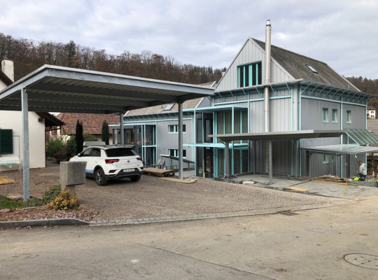 Referenz CH-4233 Meltingen, Carport, Pultdach, Trapezblech von Welcomp
