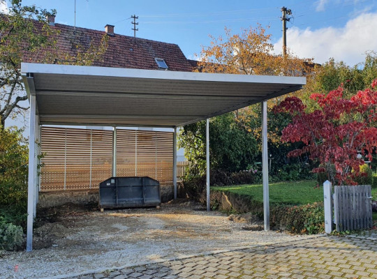 Referenz D-85250 Altomünster, Carport, Pultdach, Trapezblech von Welcomp