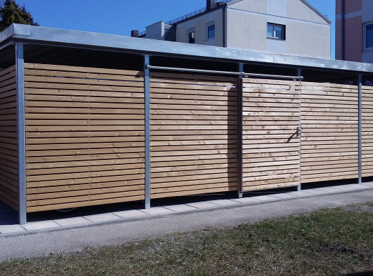 Referenz D-85221 Dachau, Fahrradhaus, Pultdach, Trapezblech von Welcomp