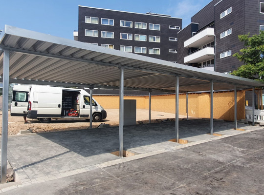 Referenz D-53879 Euskirchen, Reihenanlage, Pultdach, Trapezblech von Welcomp
