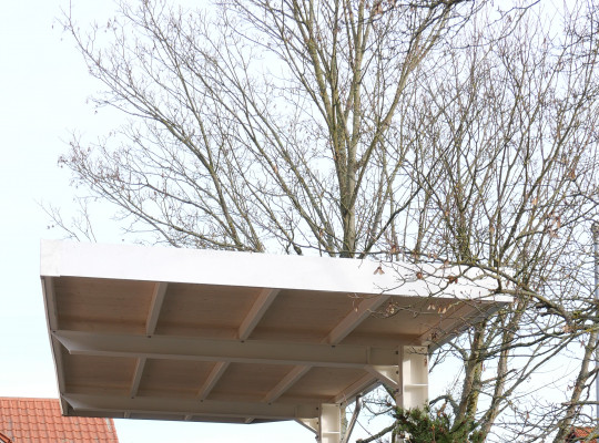 Referenz D-35625 Hüttenberg, Carport, Freitragend, Gründach, Pulverbeschichtung von Welcomp