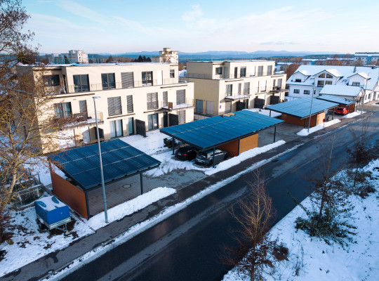 Referenz D-78727 Oberndorf, Carport, Pultdach, Pulverbeschichtung von Welcomp