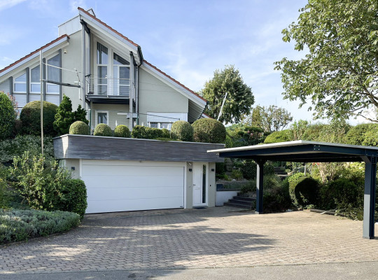 Referenz D-88400 Biberach, Carport, Pultdach, Trapezblech, Pulverbeschichtung von Welcomp