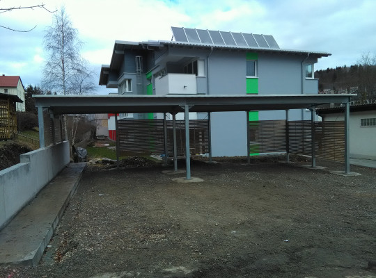 Referenz D-72461 Albstadt-Tailfingen, Reihenanlage, Pultdach, Trapezblech, Holz von Welcomp