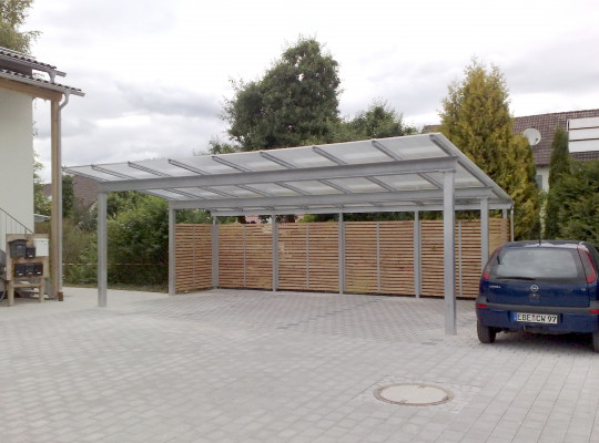 Referenz D-85625 Glonn, Carport, Pultdach, Acryl / Polycarbonat, Holz von Welcomp