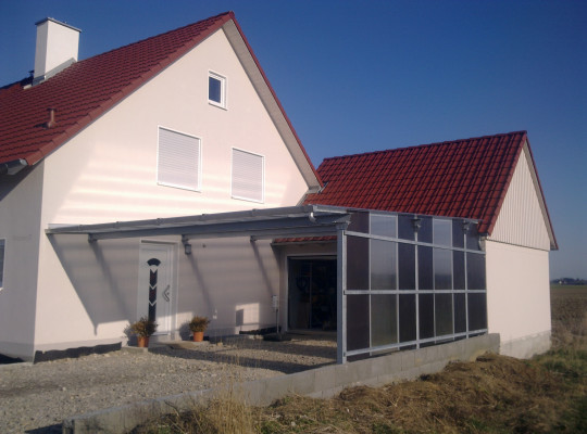 Referenz D-86856 Hiltenfingen, Carport, Pultdach, Acryl / Polycarbonat, HPL-Platte von Welcomp
