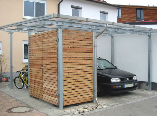 Referenz D-86899 Landsberg a.Lech, Carport, Pultdach, Acryl / Polycarbonat, Holz von Welcomp